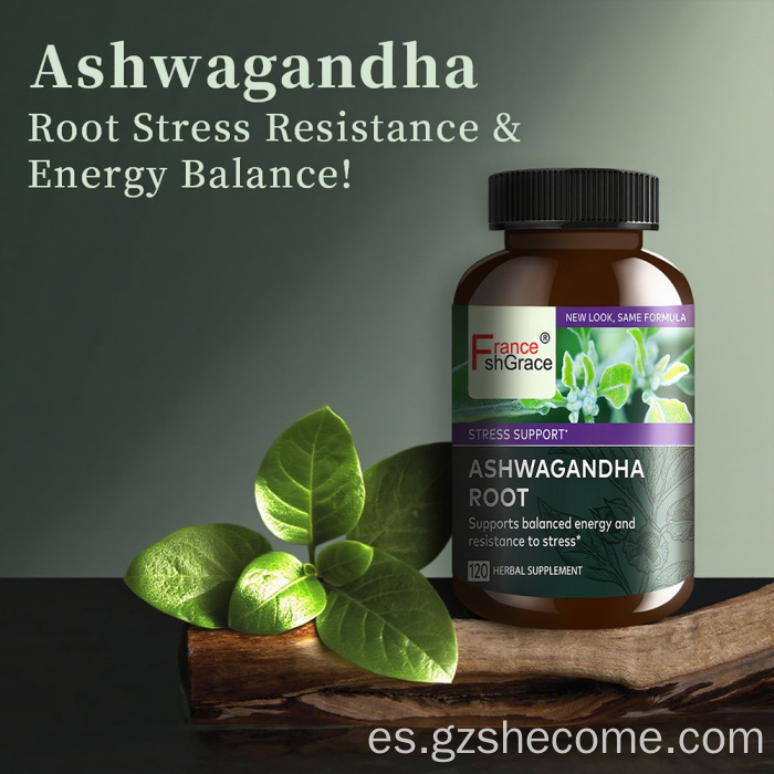 Ashwagandha Suplemento herbal Respuesta al estrés Soporte Duerme